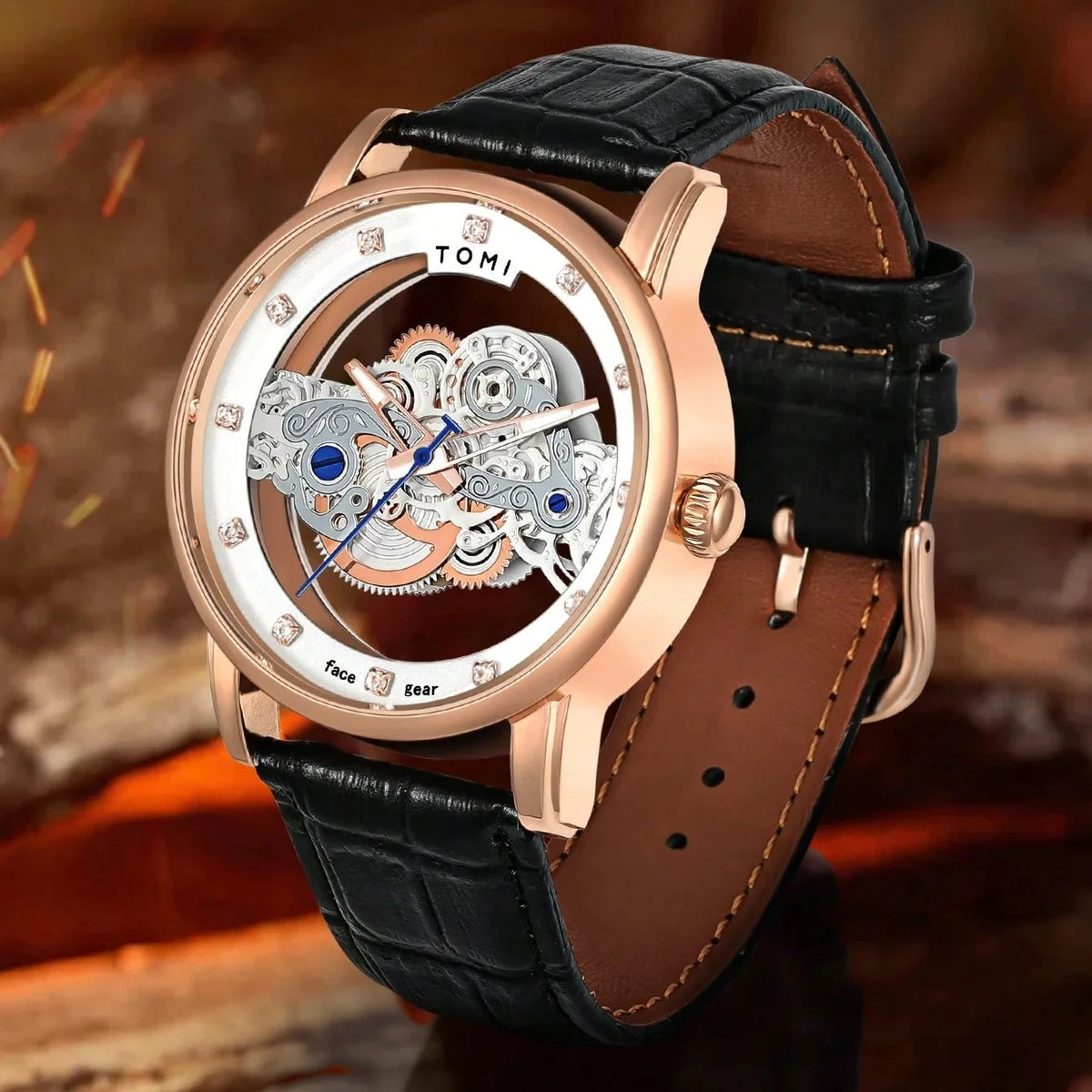 TOMI T-102 Face Gear Dual Strap Luxury Watch