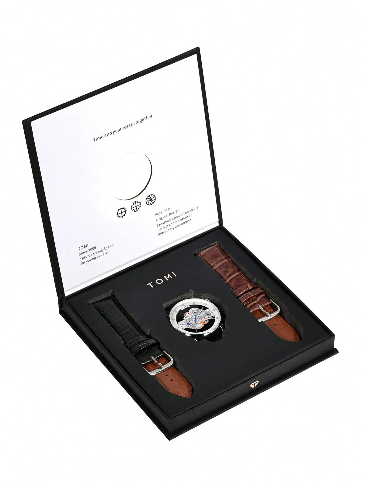 TOMI T-102 Face Gear Dual Strap Watch