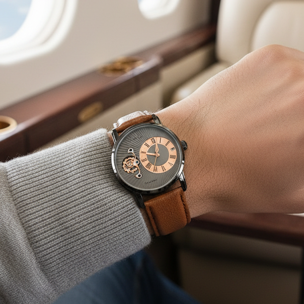 TOMI T-104 Face Gear Dual Strap Luxury Watch