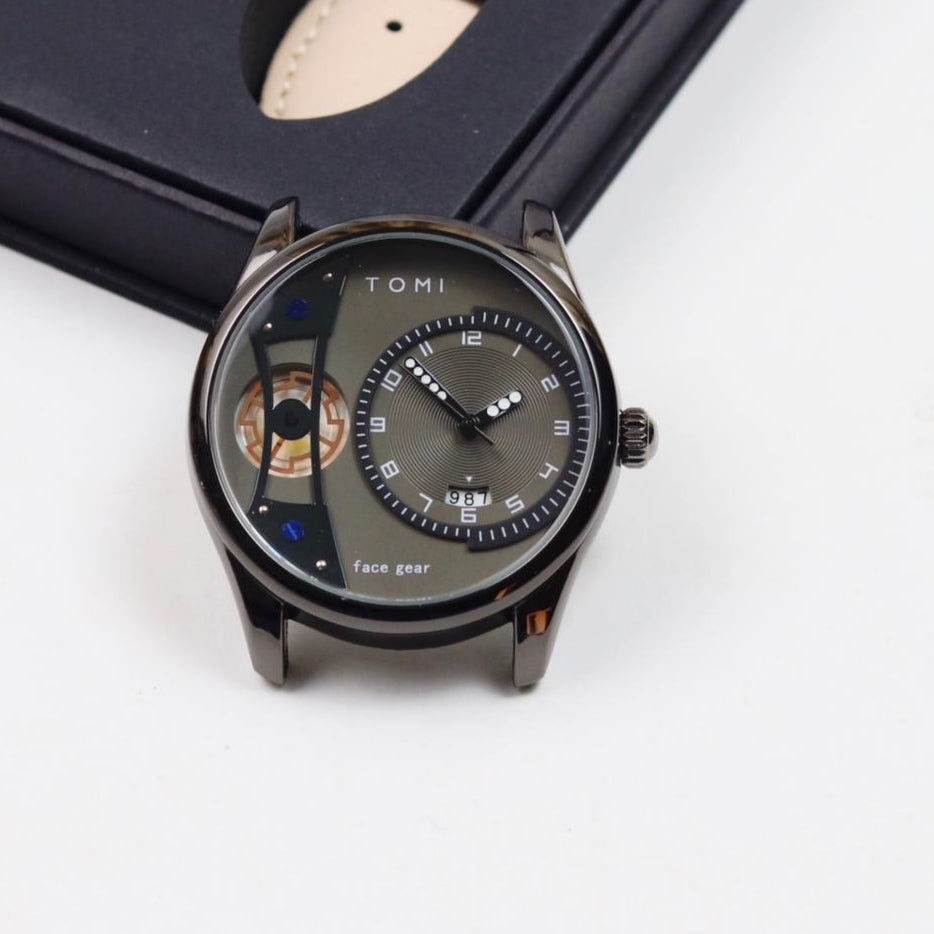 TOMI T-105 Face Gear Luxury Watch – Dual Strap Edition with Date Display & Premium Gift Box
